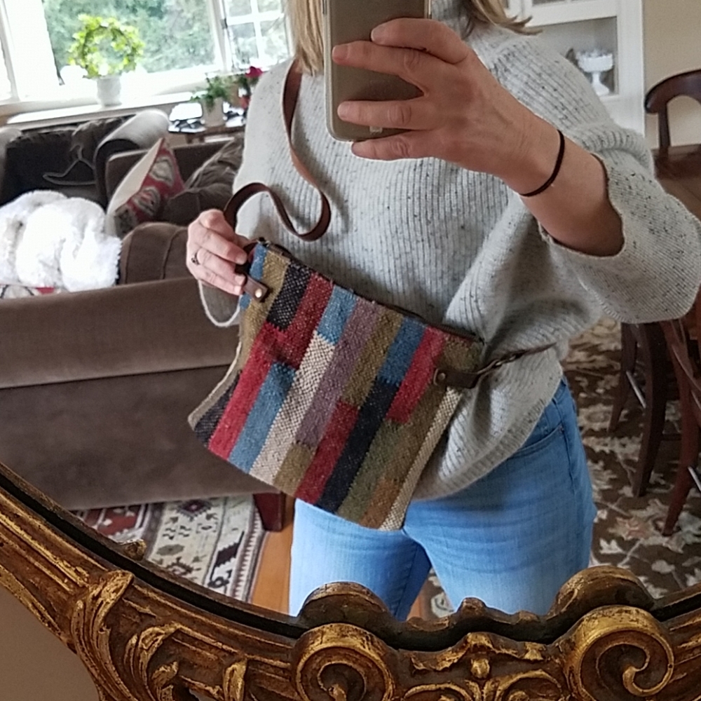 Vintage kilim wool  patchwork crossbody bag - Picture 8 of 8